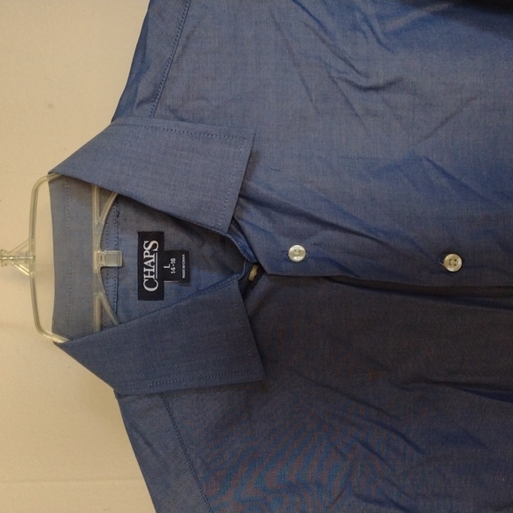 NWT Youth Chaps Performance Series Blue Button Down Long Sleeve Dress Shirt - Picture 2 of 4